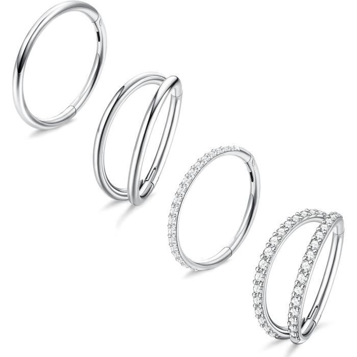 Anneau De Nez En Acier Inoxydable - Septum 8 Mm Épaisseur 1,2 Mm (Calibre 16) - Bijou Piercing Homme Femme