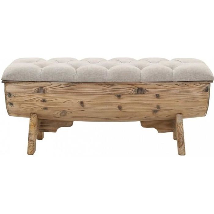 Bancs Coffres Vidaxl Banc De Rangement Bois Massif Et Tissu 103 X 51 X 44 Cm Achat Vente Banc Soldes Sur Cdiscount Des Le 20 Janvier Cdiscount
