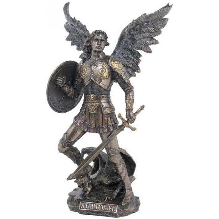 QIANLING Statue de Saint Michel Archange de 32 cm, Statue de