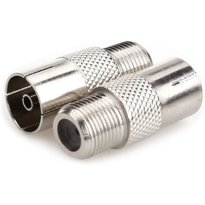 Nanyi Coupleur d'antenne TV coaxial femelle vers mâle Plaqué nickel — free download