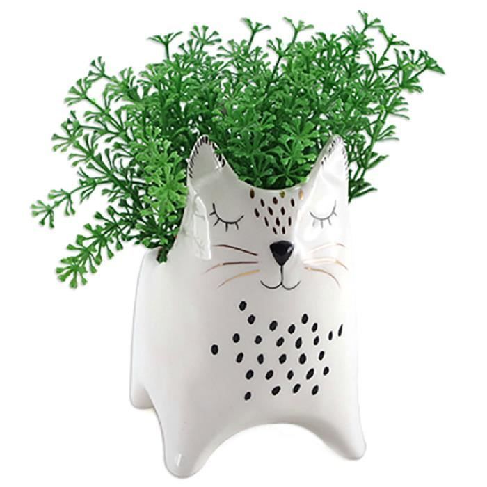 Cache Pot De Fleurs Chat Blanc Soho Cdiscount Jardin