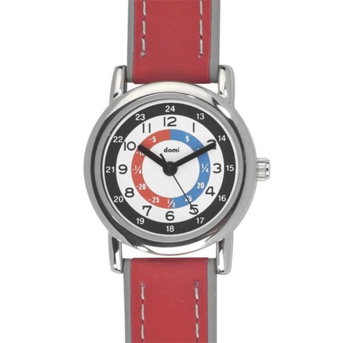 Jouailla - Montre pédagogique bracelet synthétique rouge - Enfant