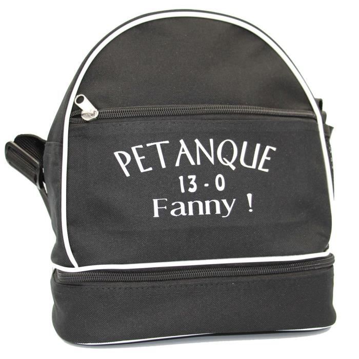 Sac bandoulière - Fanny - 13-0 - Noir - 3 boules de pétanque - Poche zippée - Mousse de protection