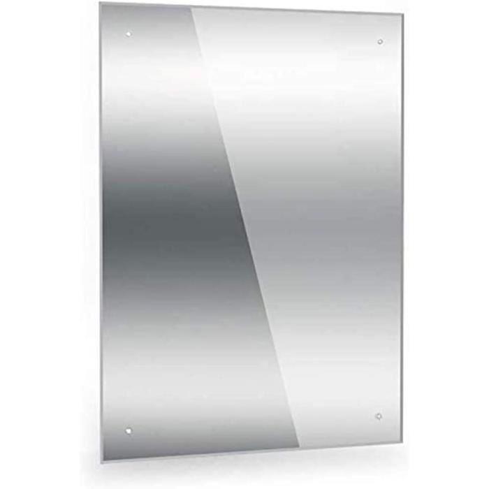StyleWell Miroir mural sans cadre en verre argenté arqué à bords biseautés de 24 pouces de