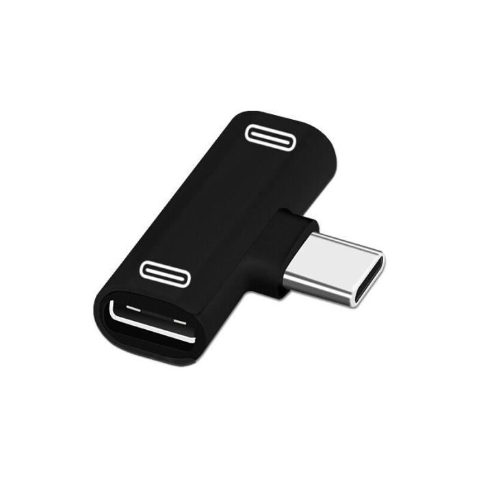 Double USB C à Type C adaptateur USB Type C charge + convertisseur