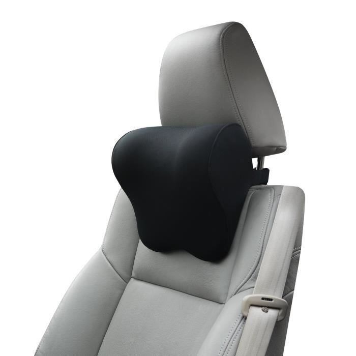 MyGadget Coussin Appuie-Tête Voiture Mémoire De Forme - Soutien Cervical Noir Pour Voyage Et Conduite