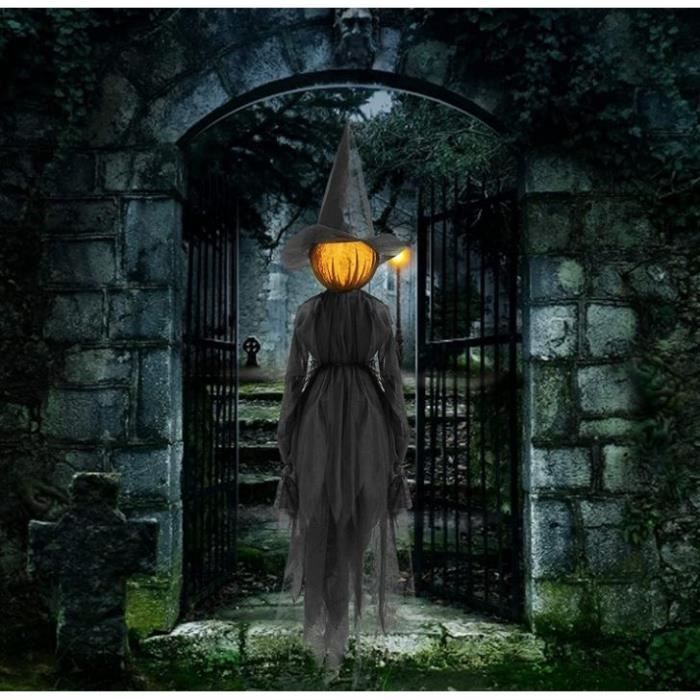 Décoration d'halloween Sorcière Halloween avec des Lumières Décoration  Horreur Sorcière Lumineuse Décoration de sorcière d'halloween
