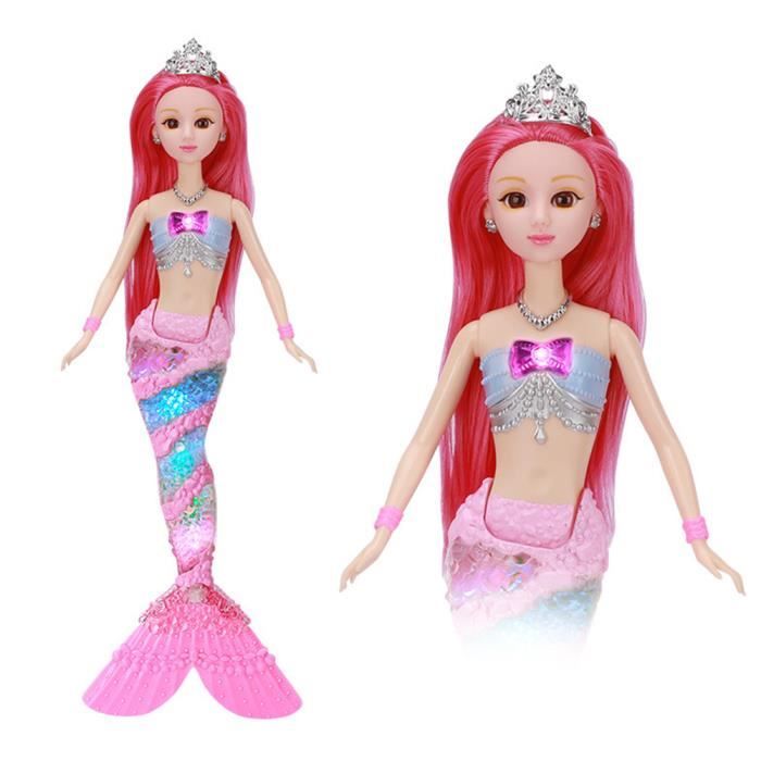 Belle mignonne en plastique sirène poupée musique sirène princesse