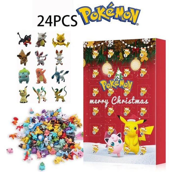 calendrier de l'avent 2023 noël 24 figurine pokémon pikachu cadeau fille garçon