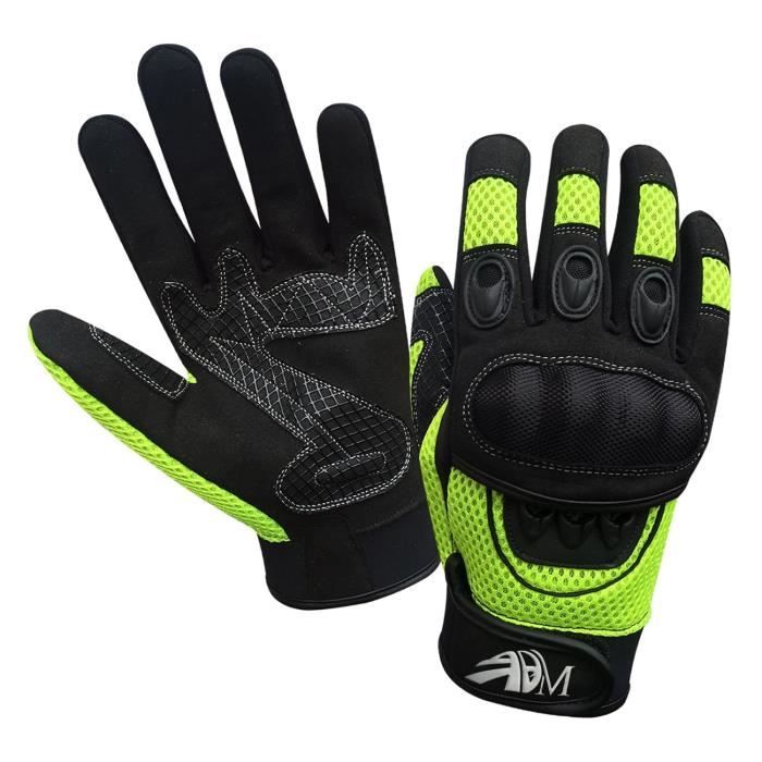 GANTS DE MOTO HOMOLOGU??S CE �?? VERT FLUO XL - Cdiscount Auto