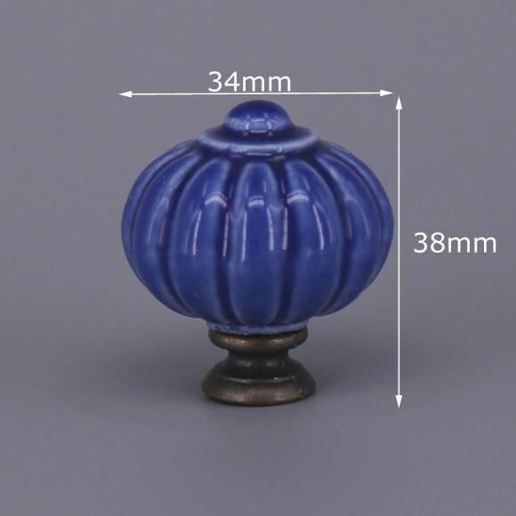 Poignée De Tiroir Céramique Bleu Floral - 4.5cm - Nicola Spring - Lot De 1