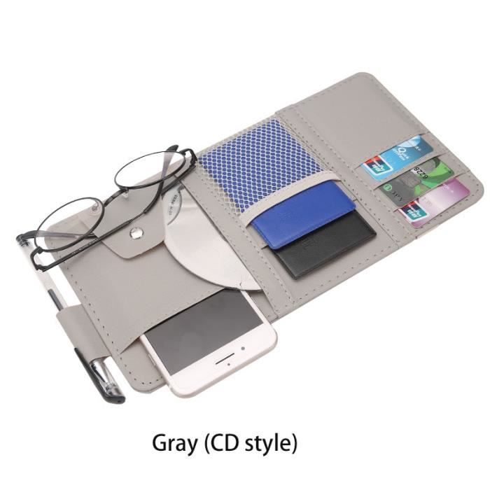 Rangement,Ikescargot pare soleil pour voiture Porte cartes CD DVD,  organisateur de boîte de rangement pour - Type Gray (CD) - Cdiscount Auto