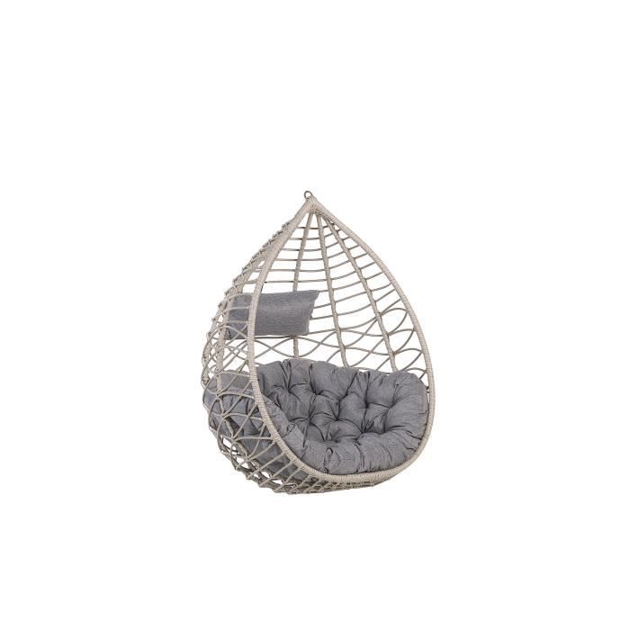 Fauteuil suspendu en rotin gris ARSITA - BELIANI - Relaxation - Salon