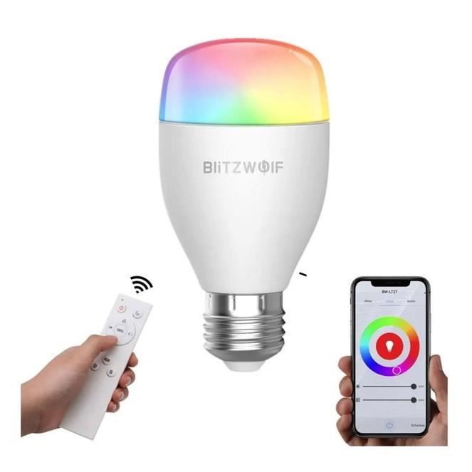 Lampe LED Smart WIFI E27 multicolore avec télécommande et application -  Alexa - Google Home Assistant - Cdiscount Bricolage