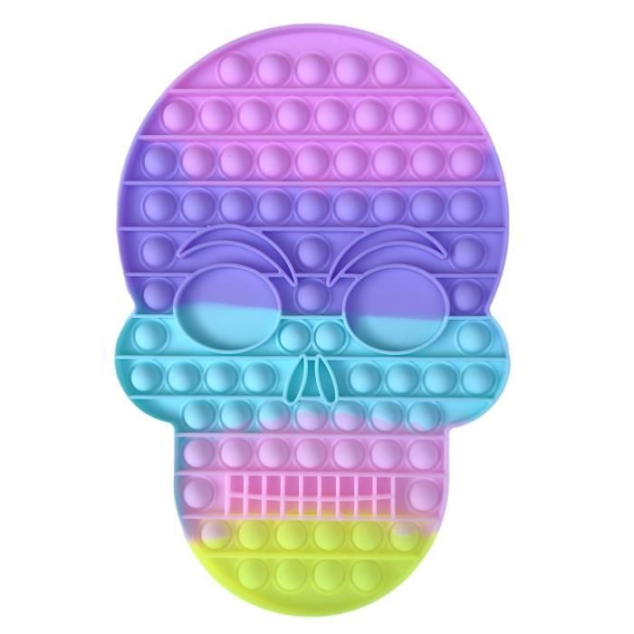 Jouet Anti-Stress Tête De Mort - Boutons Pressables Réutilisables, Gadget Sensoriel Pour Bureau, Halloween, Fêtes