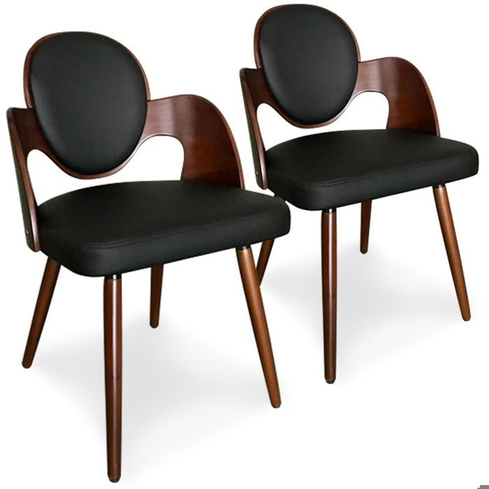 Chaises scandinaves MENZZO - Galway - Bois Noisette et Blanc - Lot de 2 - Confortable et chic Chaises scandinaves MENZZO - Galway - Bois Noisette et Blanc - Lot de 2 - Confortable et chic