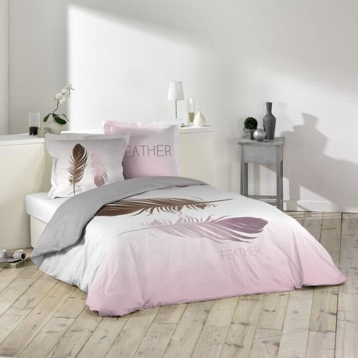 Parure Letto 3 Pezzi Douceur D'Intérieur - Copripiumino 240x220cm + 2 Federe 63x63cm In Cotone - Foto 10