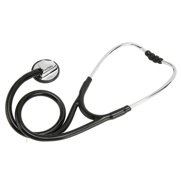 TAM Stéthoscope de cardiologie professionnel à tête unique pour infirmières et médecins - noir TA188