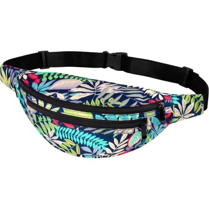 DE MARKT Homme Femme Sac Banane, Sac à Bandoulière En Toile, Sac De