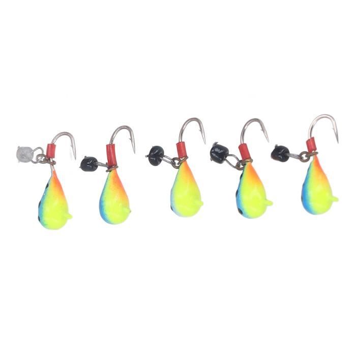 Lot De 20 Appâts De Pêche Sur Glace - Gabarits Panfish, Hameçons Aigus, Couleurs Assorties