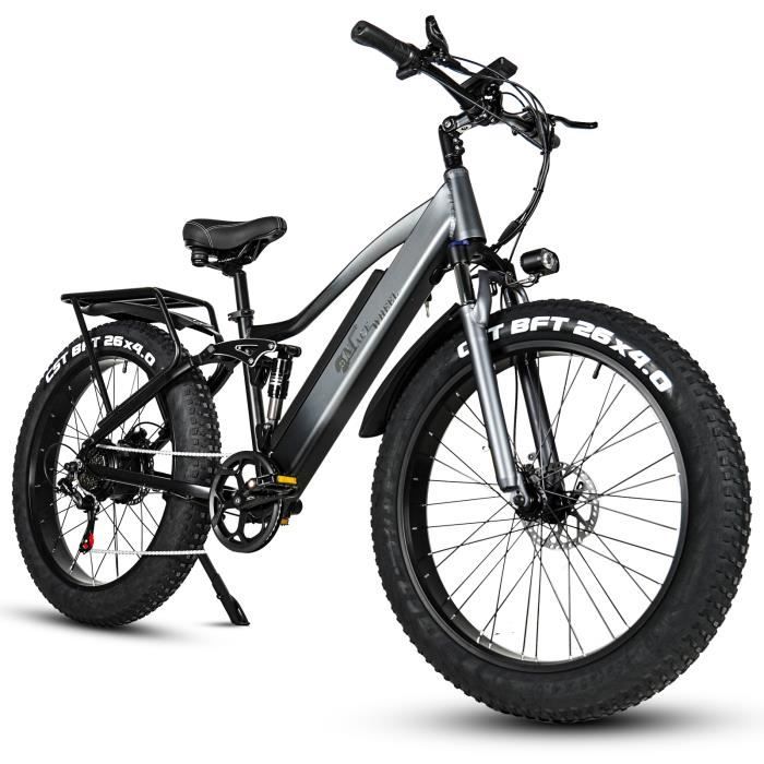 Vélo Électrique 26 pouces VAE TP26 VTT E-Bike 48V17Ah 21 Vitesses - Noir