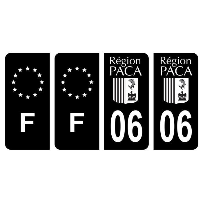 Set 4 Adesivi Targa Auto Dipartimento 77 Seine-et-Marne – Logo Regione Ile-de-France Nero – Prodotto In Francia