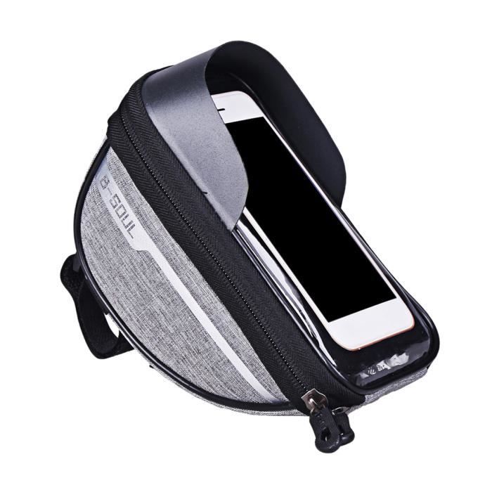 Sac De Cadre De Vélo 7 Pièces - Support De Téléphone - Étanche - Noir - 220g