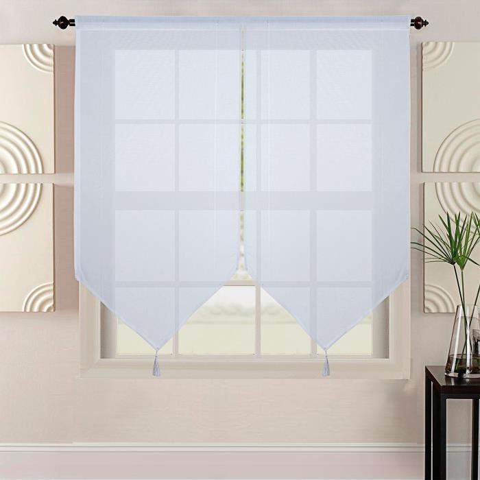 Best Interior Paire de vitrages Zigzag Rose 2x60x160cm