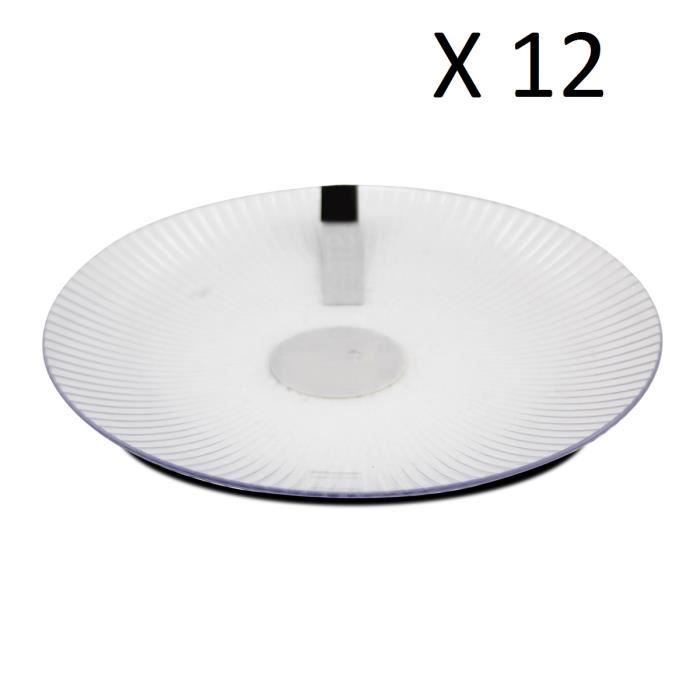 Lot de 12 assiette plate ronde plat de service - Diamètre 20 x Hauteur 1.7 cm -JUANIO