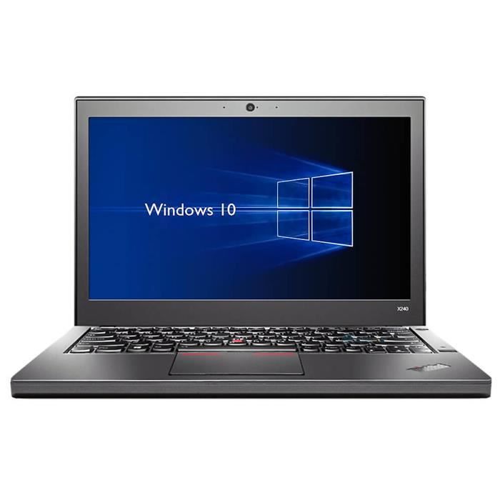 PC Portable LENOVO X240 - i5 1.6Ghz 8Go DDR3 480Go SSD WIFI W10Pro - Lenovo