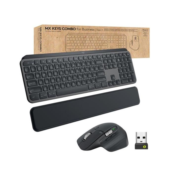 Logitech MX Keys Combo for Business Ensemble clavier et rétroéclairé sans fil Bluetooth LE QWERTY R. U. - vue 2