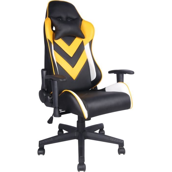 Shadow Fauteuil De Bureau Gaming Simili Noir Et Jaune L 67 X P 69 X H 123 133 Cm Achat Vente Chaise De Bureau Metal Simili Nylon Soldes Sur Cdiscount Des Le 20 Janvier Cdiscount