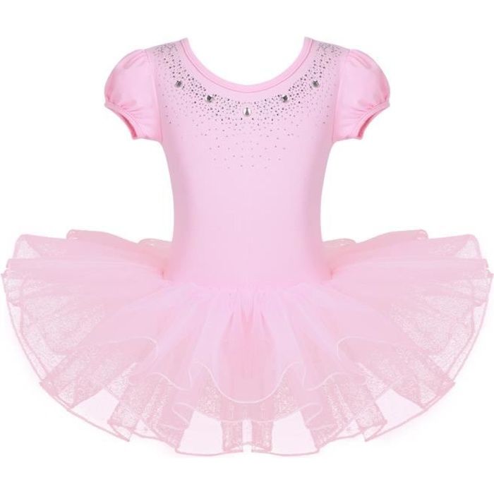 OBEEII Fille Robe de Ballet Camisole Paillettes Tutu Body Justaucorps Enfant Gymnastique Sport Dancewear