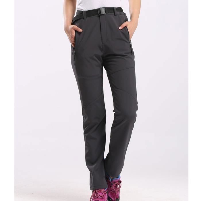 Pantalon Randonnée Imperméable Libin Imperméable Doublé En Polaire Hiver Softshell Ski Pantalons Thermique Randonnee Pantalon Femme Pluie, Noir, M Pantalon Randonnée Femme