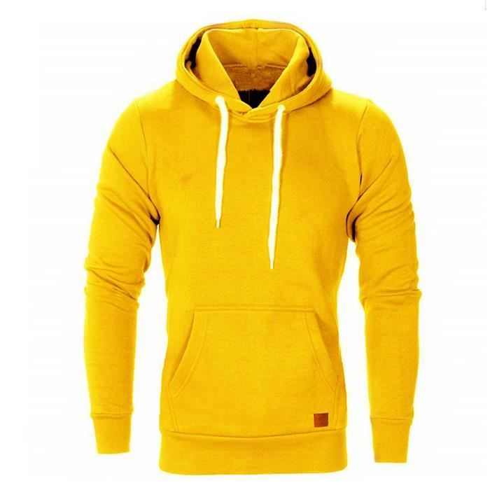 Sweat à capuche online jaune homme