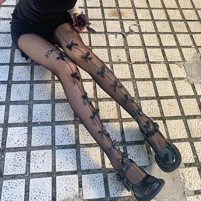1 paire bas À Noeud papillon Mode en résille - Maroc