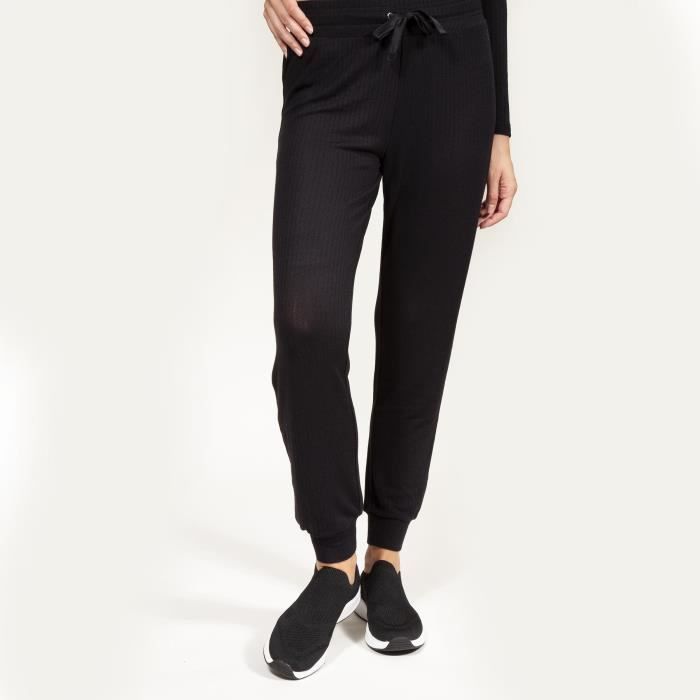 Pantalon Homewear noir femme - Isotoner - douceur et confort - taille haute élastiquée Pantalon Homewear noir femme - Isotoner - douceur et confort - taille haute élastiquée