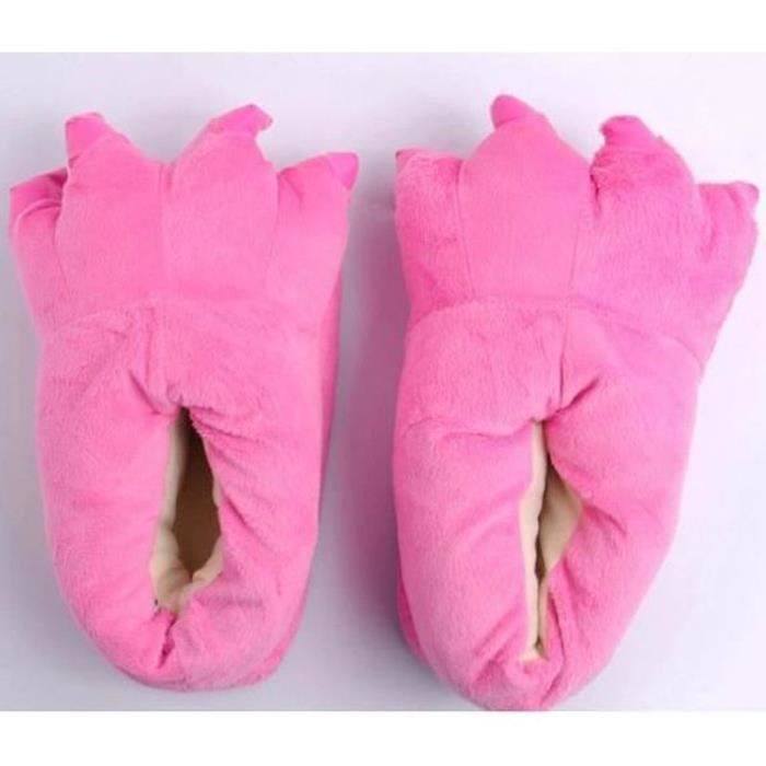 Chausson Chaud Enfant Dinosaure Coton Antidérapant