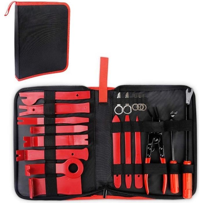 Kit Démonte-Panneaux Auto 19 Pièces - Outils Professionnels Pour Démontage Tableau De Bord Et Porte