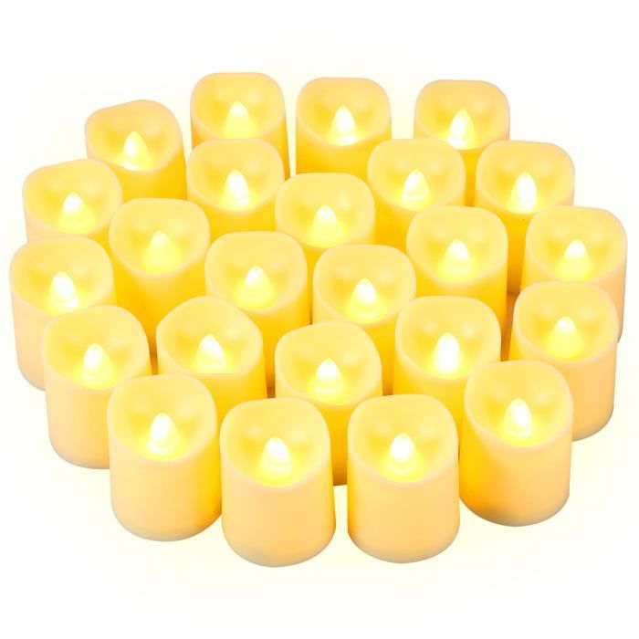 Bougies à LED, Lot de 24 Bougies sans Flamme, Lumières de Fête, Bougie  Electronique Réaliste - Cdiscount Maison