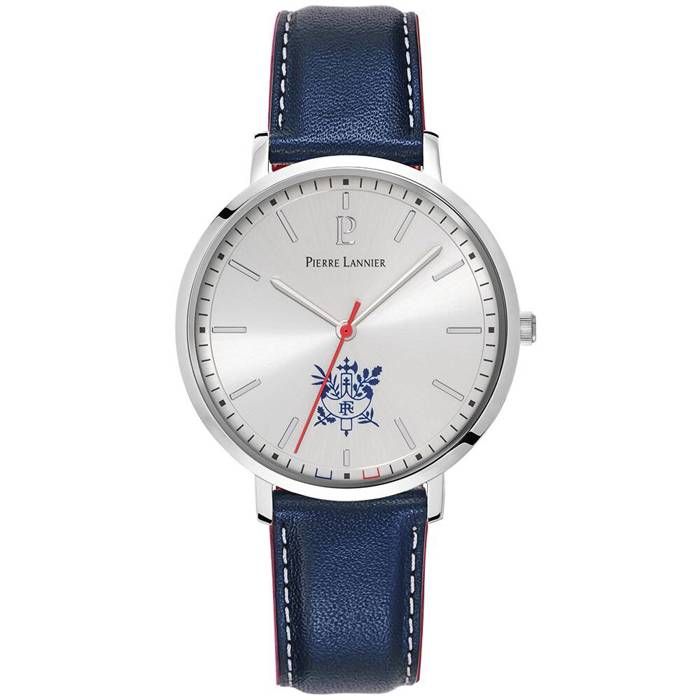 Quartz Homme ÉLYSÉE Argenté Cadran Soleillé Argenté Bracelet Cuir Bleu 18M Quartz Homme ÉLYSÉE Argenté Cadran Soleillé Argenté Bracelet Cuir Bleu 18M