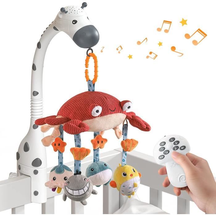 Mobile Musical Pour Berceau Bébé - 35 Mélodies Douces, Crochet Rotatif - Fonctionne Sur Piles, Cadeau Naissance