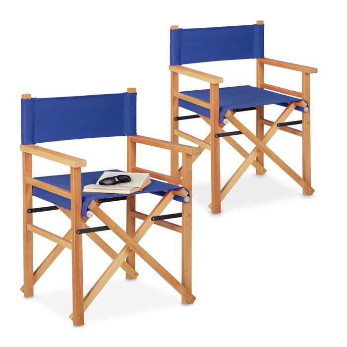 Fauteuil Metteur En Scène Pliable Bois – Noir, Hêtre Italien, Toile Et Bois, Maquillage Théâtre Cinéma