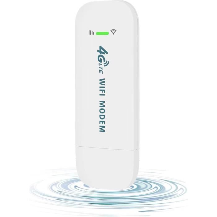 Clé Internet 4G LTE USB WiFi - Modem Sans Fil Portable Avec Slot SIM - Jusqu'à 150Mbps - Alternative ADSL Pour Maison, Boutique Et Camping-car