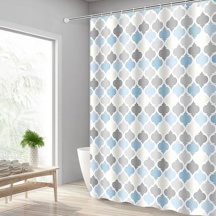 Rideau De Douche Hossom 180x200cm - Anti-Moisissure, Imperméable, 12 Crochets Inclus - Pour Salle De Bain