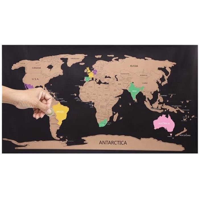 Carte du monde à gratter Carte du monde à gratter