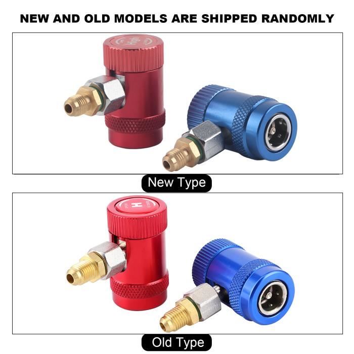 Kit Raccords Rapides Réglables Climatiseur - Adaptateurs Bleu Basse Et Rouge Haute Pression R1234yf