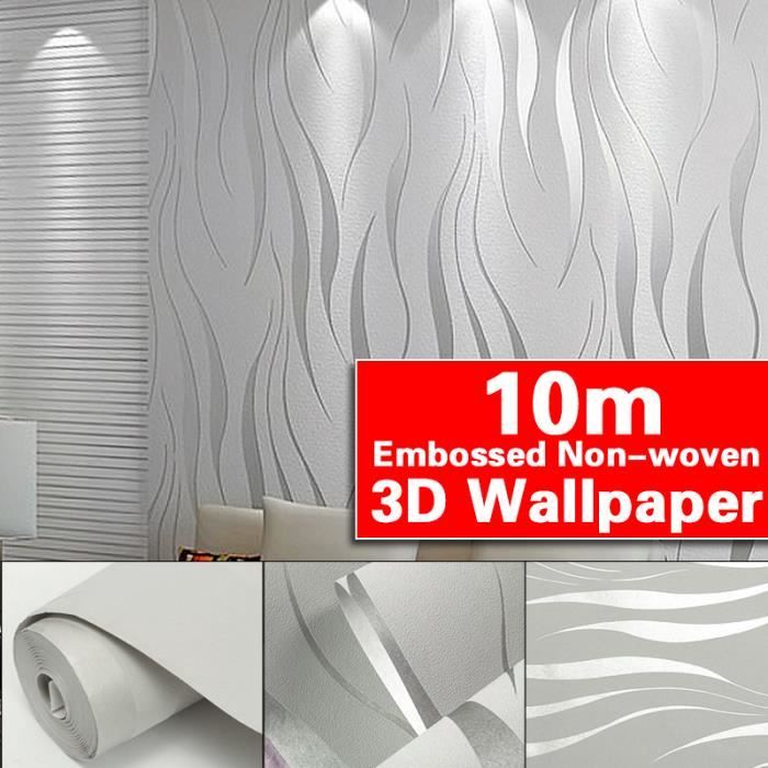 Paillettes Vague Wallpaper-Collez Le mur-Platinum Sparkle-en Relief Texture