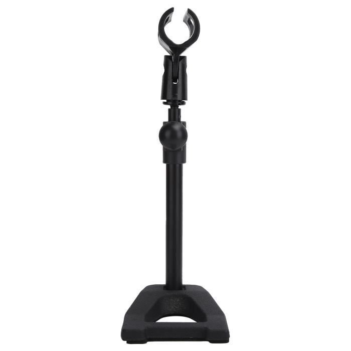 Pied De Table Pour Microphone HQ-Power - Support De Micro Avec Base Lourde, Finition Noire