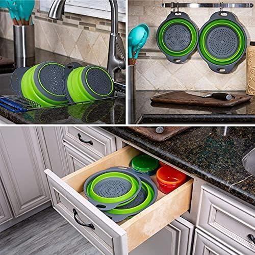 Passoire Pliable IKOPFLN En Silicone 29x22cm | Égouttoir Légumes Pâtes | Gain De Place Lavable Lave-vaisselle